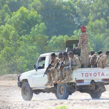 Ciidamo xirtay waddada Madaxtooyada Garowe