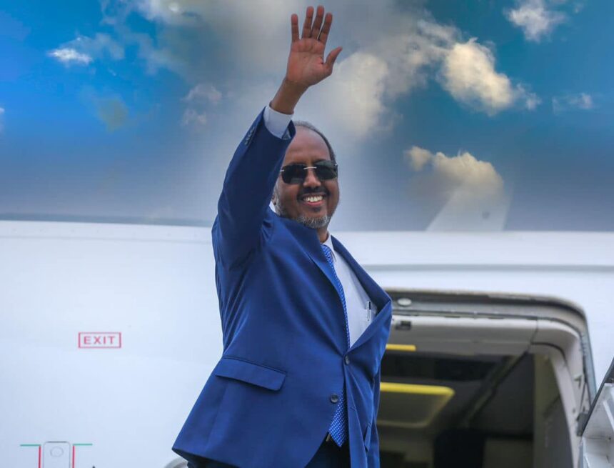 xasan safar Wefdi uu hoggaaminayo madaxweyne Xasan Sheekh oo u amba baxay dalka Tanzania