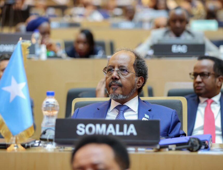 MW Xasan Sheekh oo shir Midowga Afrika ka jeediyay khudbad culus oo…