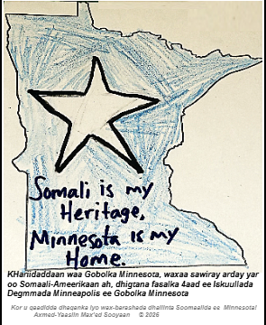 Kor u qaadidda dhaqanka iyo wax-barashada dhallinta Soomaalida ee Minnesota! W/Q Axmed-Yaasiin Max’ed Sooyaan.